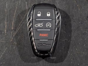 Alfa Romeo Stelvio Key Fob Cover  - Carbon Fiber - Black w/ QV Logo